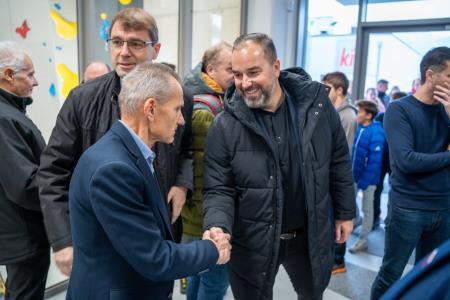 Ravenski župan dr. Tomaž Rožen, Župan Prevalj dr. Matic Tasič in požupan Peter Stočko